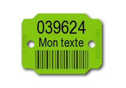 1 numéro + 1 ligne de texte + code-barre (les 1000 pièces)
