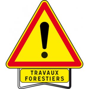 065120+21 - Panneau Danger Travaux Forestiers