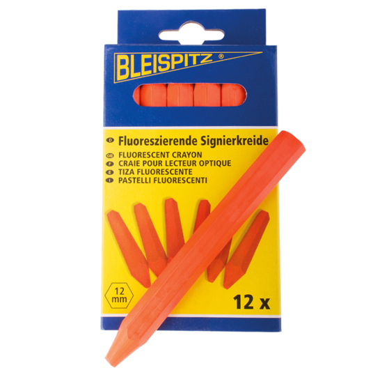 Craie luminescente rouge "B" 12 mm.