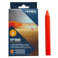 Craie luminescente 12 mm rouge, boite de 12 pcs - LYRA
