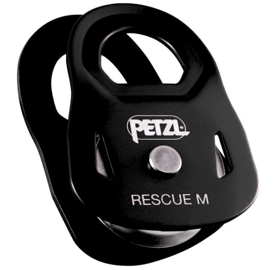 Poulie de secourisme & de mouflage Rescue M noire de Petzl