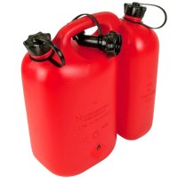 Jerrican double rouge (essence/huile)  5+3 litres de Oregon