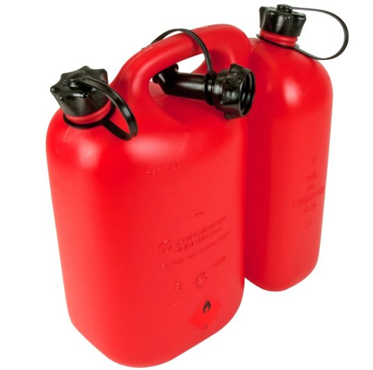 Jerrican double rouge (essence/huile)  5+3 litres de Oregon