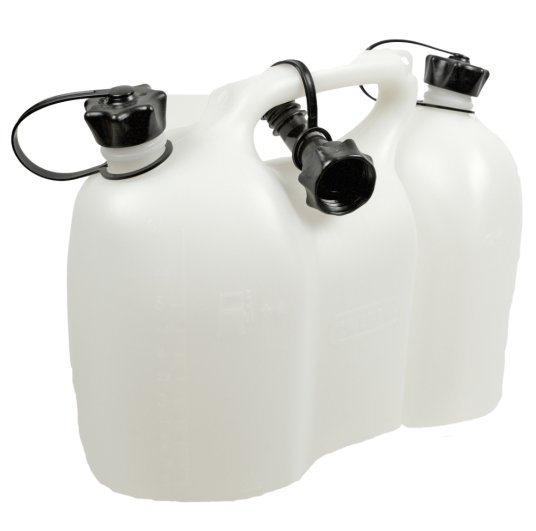Jerrican double transparente (essence/huile)  6+3 litres de Oregon