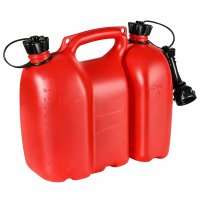 Jerrican double rouge (essence/huile)  5+3 litres de Oregon