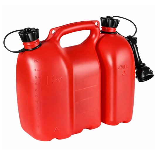 Jerrican double rouge (essence/huile)  5+3 litres de Oregon