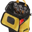 Intérieur du sac à matériel jaune EXPERT 40 litres de Petzl