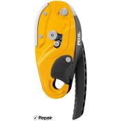 Descendeur auto-freinant compact jaune Rig réparable de Petzl