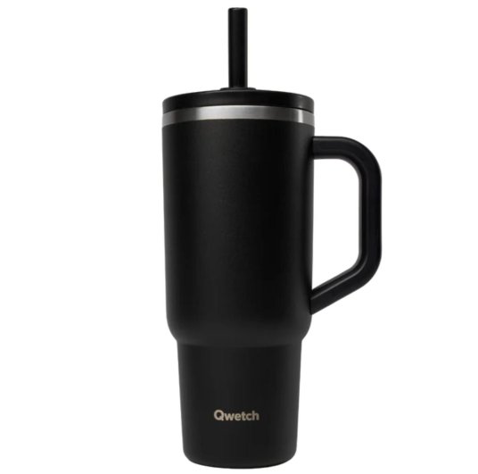 La gourde Travel Cup noir mat en 900mL de Qwetch