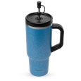 Dessus de la gourde Travel Cup Roc bleu métal en 900mL de Qwetch