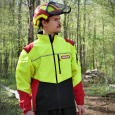 Zoom sur la veste veste de travail sans manches Protect Pro rouge & jaune de Oregon