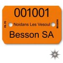 Plaquette forestière de 27mm avec marquage laser 3 ligne de Le Besson