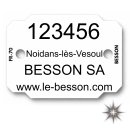 Plaquette forestière de 33mm avec marquage laser 4 ligne de Le Besson