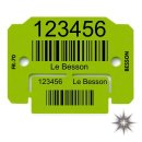 Plaquette d'identification avec coupon 2 lignes + Code-Barres de Le Besson