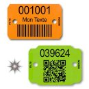 Plaquettes d'identification avec codes-barres ou QR code marqué au laser de Le Besson