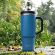 Gourde Travel Cup Isotherme de 900mL, Roc bleu métal - QWETCH