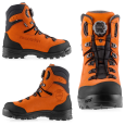 Côté droit de la chaussure anti-coupure noires Delimber GTX RR Boa orange de Zambelan
